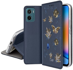 Etui SKÓRZANE do Motorola Moto G05 / E15 wzory PORTFEL + SZKŁO