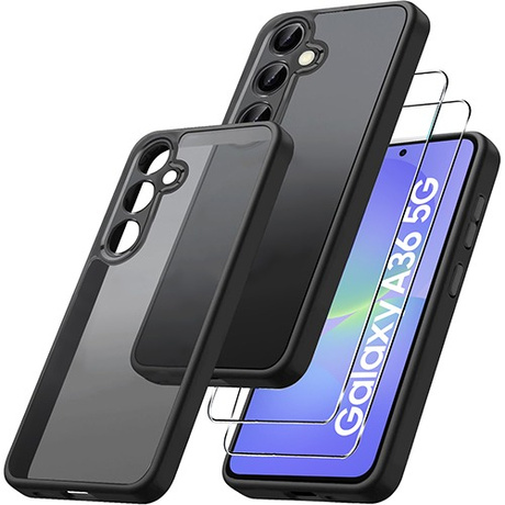 Etui do Samsung Galaxy A36 5G WZMACNIANE MATOWE CASE 360° + 2x SZKŁO