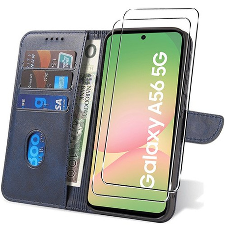 Etui do Samsung Galaxy A56 5G SKÓRZANE SKIN + 2x SZKŁO HARTOWANE 9H