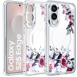 Etui do Samsung Galaxy S25 Edge do MAGSAFE FLOWER wzory + SZKŁO