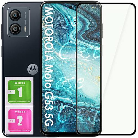 ETUI do MOTOROLA MOTO G53 5G PANCERNE KARBON CASE + SZKŁO 5D