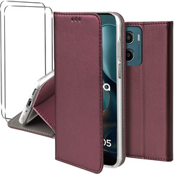 Etui do Motorola Moto G05 / E15 skórzane magnetyczne z klapką + 2x SZKŁO HARTOWANE