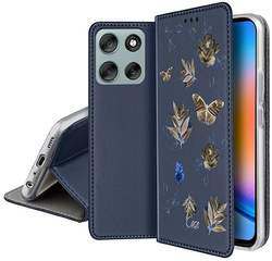 Etui SKÓRZANE do Motorola Moto G56 5G wzory PORTFEL + SZKŁO