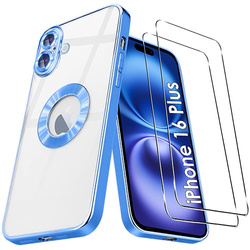 Etui do iPhone 16 Plus Silicone Clear ochrona aparatu  + 2x SZKŁO HARTOWANE