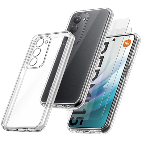 Etui do Xiaomi Redmi 15 4G / 5G WZMACNIANE 360° CASE + 2X SZKŁO HARTOWANE