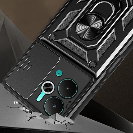 Etui do Realme 14 5G / 14T 5G SLIDE RING CASE PANCERNE + 2x SZKŁO HARTOWANE