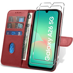 Etui do Samsung Galaxy A26 5G SKÓRZANE SKIN + 2x SZKŁO HARTOWANE 9H