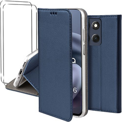 Etui do Motorola Moto G86 5G / G86 Power 5G skórzane magnetyczne z klapką + 2x SZKŁO HARTOWANE