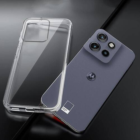 Etui do Motorola Edge 50 Neo WZMACNIANE 360° CLEAR CASE + SZKŁO HARTOWANE