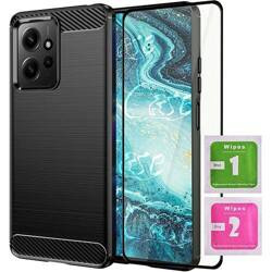 ETUI do XIAOMI REDMI NOTE 12 4G PANCERNE KARBON CASE + SZKŁO 5D