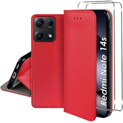 Etui do Xiaomi Redmi Note 14s SMART MAGNET CASE + 2X SZKŁO HARTOWANE