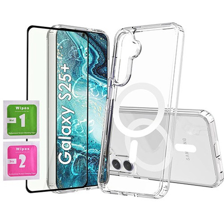 ETUI do Samsung Galaxy S25 Plus 5G MagSafe Silicone Case + SZKŁO HARTOWANE 5D na cały ekran