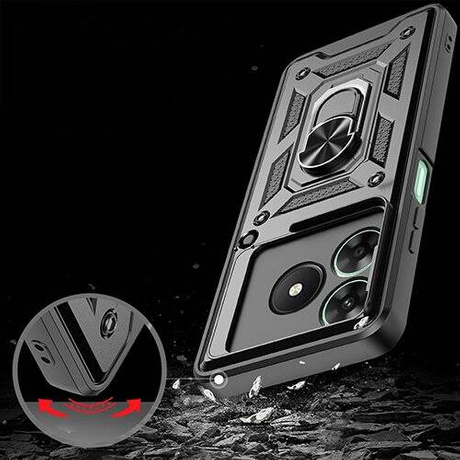Etui do Realme Note 60 / C63 / C61 SLIDE RING CASE PANCERNE + SZKŁO HARTOWANE
