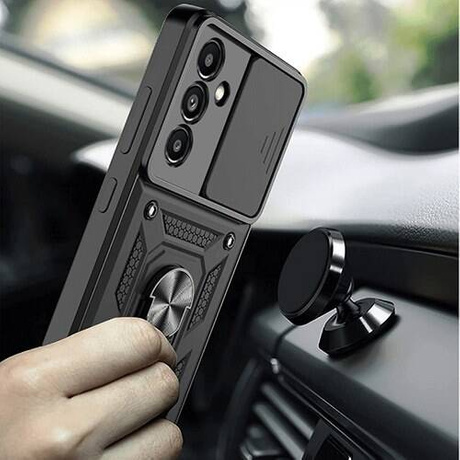 Etui do Samsung Galaxy M35 5G SLIDE RING CASE PANCERNE + SZKŁO HARTOWANE