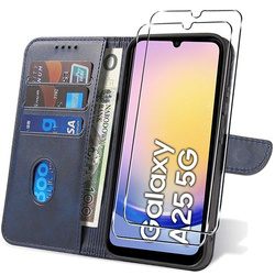 Etui do Samsung Galaxy A25 5G SKÓRZANE SKIN + 2x SZKŁO SZYBKA 9H