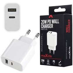 ŁADOWARKA SIECIOWA PD USB-C + USB 3A 20W QC 3.0