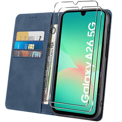 Etui do Samsung Galaxy A26 5G Skórzane Magnetyczne + 2x SZKŁO HARTOWANE 9H