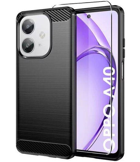 Etui do Oppo A40 | A40m KARBON CASE pancerne + SZKŁO