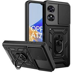 Etui do Oppo A17 SLIDE RING CASE PANCERNE + SZKŁO HARTOWANE