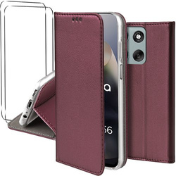 Etui do Motorola Moto G56 5G skórzane magnetyczne z klapką + 2x SZKŁO HARTOWANE