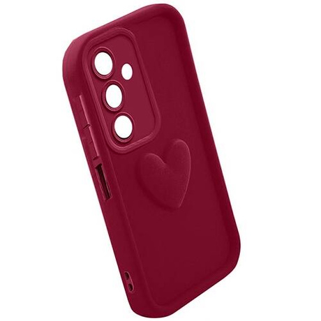 ETUI do Samsung Galaxy S24 FE SILIKONOWE MATOWE SERCE CASE + SZKŁO