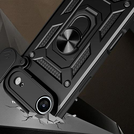 Etui do iPhone Air SLIDE RING CASE PANCERNE + 2x SZKŁO