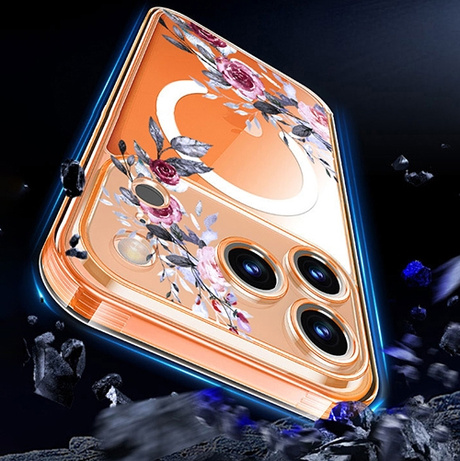 Etui do iPhone 17 Pro Max DO MAGSAFE wzory FLOWER MAGNETIC CASE + SZKŁO