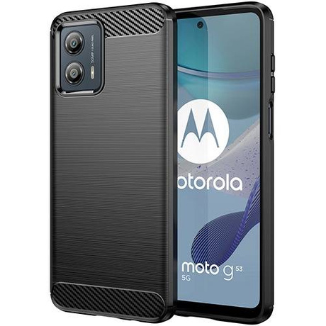 Etui do Motorola Moto G53 5G KARBON CASE pancerne + SZKŁO