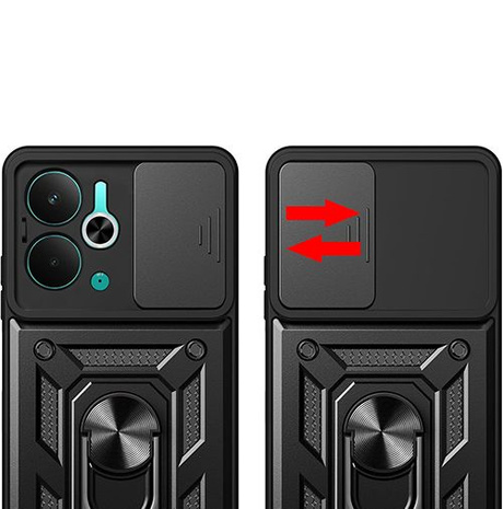 Etui do Realme 14 5G / 14T 5G SLIDE RING CASE PANCERNE + 2x SZKŁO HARTOWANE