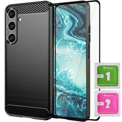 ETUI PANCERNE KARBON do Samsung Galaxy S24 + SZKŁO SZYBKA 5D