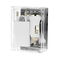 Zestaw 3w1 ładowarka sieciowa samochodowa kabel do iPhone