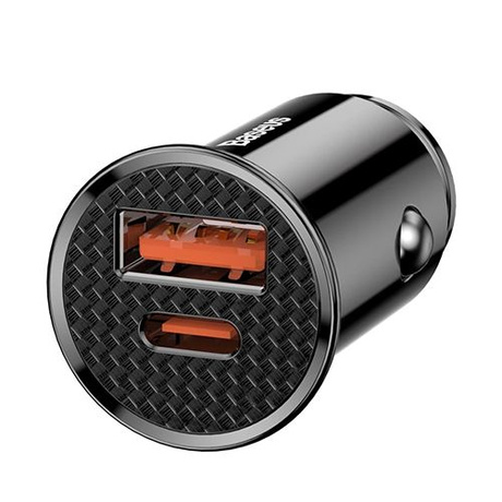 BASEUS ŁADOWARKA SAMOCHODOWA USB USB-C SZYBKIE ŁADOWANIE 30W PD QC SCP LED