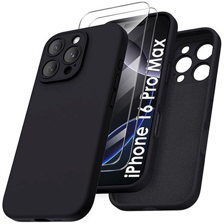 Etui do iPhone 16 Pro Max SILICONE CASE + 2x SZKŁO SZYBKA