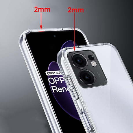 Etui do Oppo Reno 13F 5G / 13 FS 5G WZMACNIANE 360° CLEAR CASE + 2x SZKŁO HARTOWANE