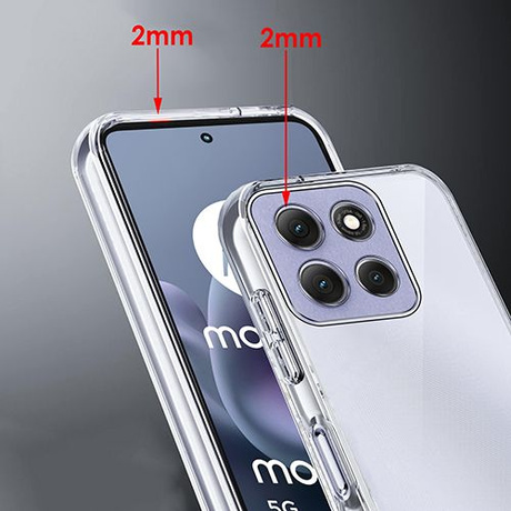 Etui do Motorola Moto G86 5G / G86 Power 5G WZMACNIANE 360° CLEAR CASE + 2x SZKŁO HARTOWANE
