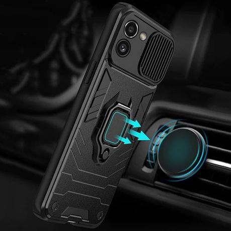 Etui do Samsung Galaxy A03 CAMSHIELD RING CASE PANCERNE + SZKŁO HARTOWANE