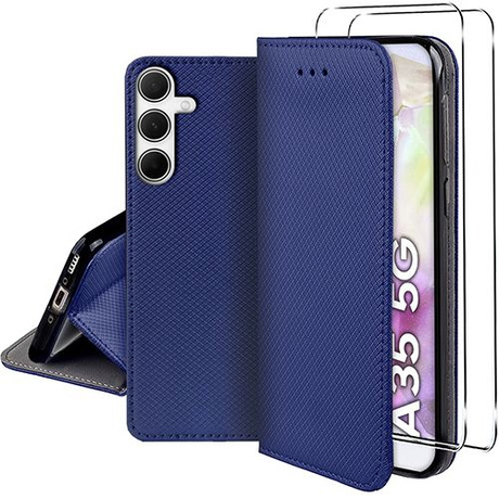 Etui do Samsung Galaxy A35 5G SMART MAGNET CASE + 2X SZKŁO HARTOWANE