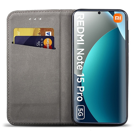 Etui z klapką do Xiaomi Redmi Note 15 Pro 5G SMART MAGNET CASE + 2X SZKŁO HARTOWANE