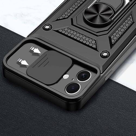 Etui do iPhone 17 SLIDE RING CASE PANCERNE + 2x SZKŁO