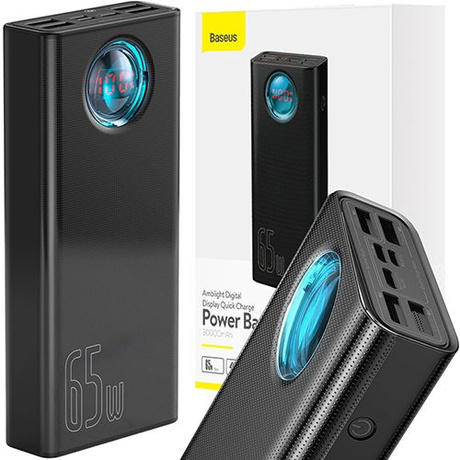 Baseus Powerbank 30000mAh 65W 5X USB USB Typu C 5A QC 3.0 Z Wyświetlaczem