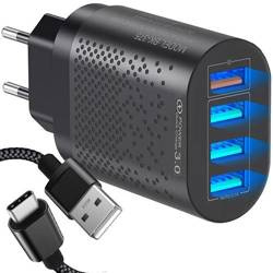 SZYBKA MOCNA ŁADOWARKA SIECIOWA QC + KABEL USB-C