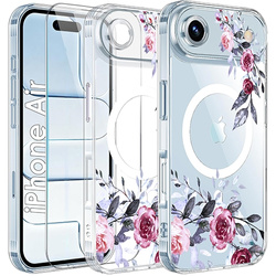 Etui do iPhone Air DO MAGSAFE wzory FLOWER MAGNETIC CASE + SZKŁO