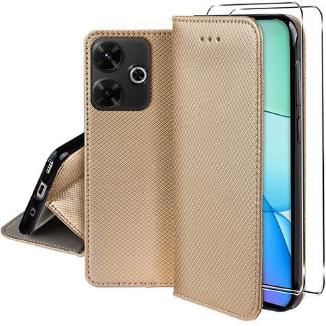 Etui do Xiaomi Redmi 13 4G SMART MAGNET CASE + 2X SZKŁO HARTOWANE