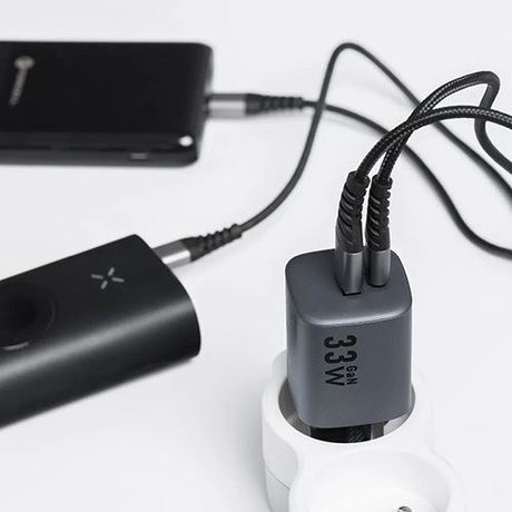 Ładowarka sieciowa GaN USB-C + USB PD QC 4.0 PD 3A 33W kostka do telefonu