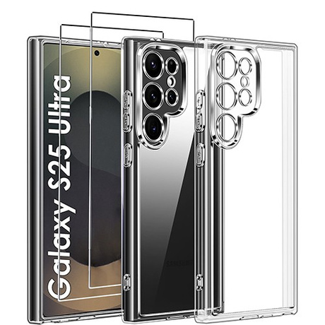 Etui do Samsung Galaxy S25 Ultra 5G WZMACNIANE 360° CLEAR CASE + 2x SZKŁO HARTOWANE