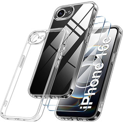 Etui do iPhone 16e WZMACNIANE 360° CLEAR CASE + 2x SZKŁO HARTOWANE