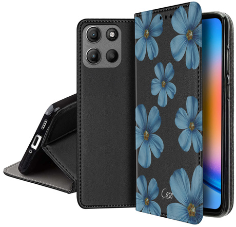 Etui SKÓRZANE do Motorola Moto G15 / G15 Power / G05 wzory PORTFEL + SZKŁO