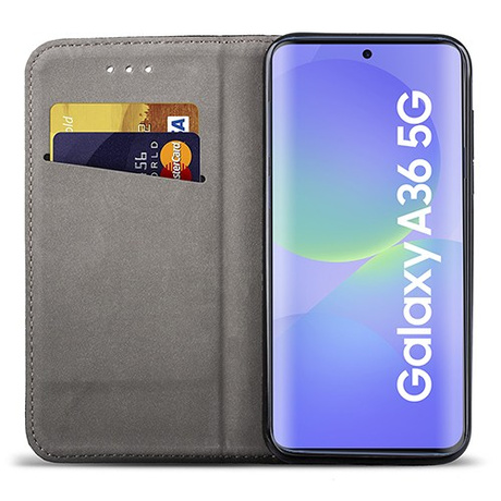 Etui do Samsung Galaxy A36 5G skórzane magnetyczne z klapką + 2x SZKŁO HARTOWANE