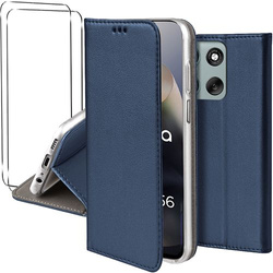 Etui do Motorola Moto G56 5G skórzane magnetyczne z klapką + 2x SZKŁO HARTOWANE