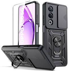 Etui do Oppo A80 5G SLIDE RING CASE PANCERNE + SZKŁO HARTOWANE